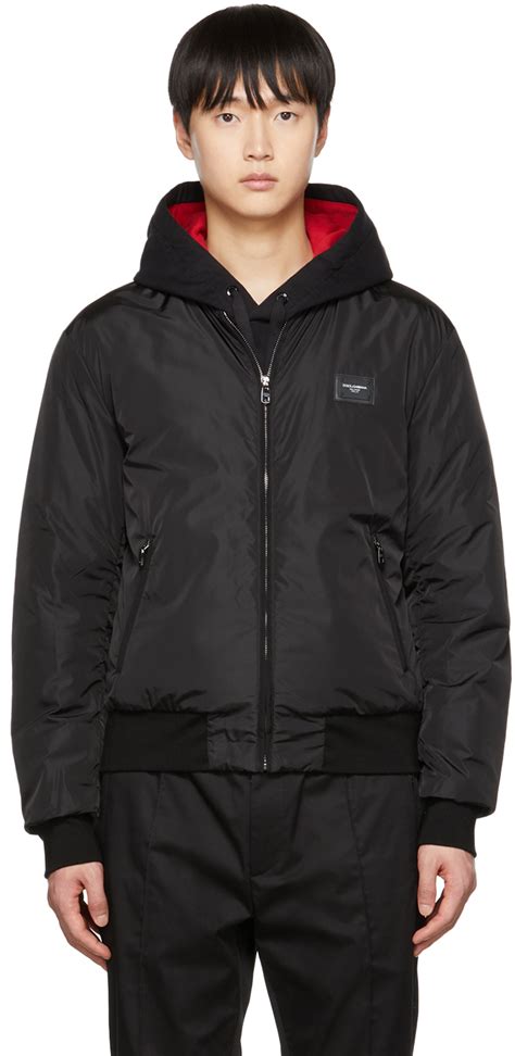 Black Insulated Bomber Jacket by Dolce&Gabbana on Sale.